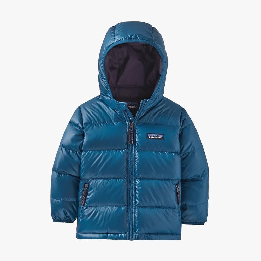 ￼ Patagonia Hi-Loft Down Sweater Hoodie - Infant Crater Blue 3-6~NWT